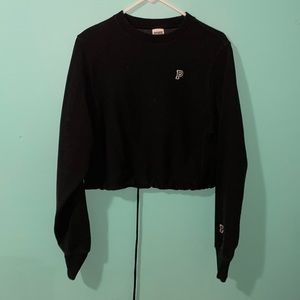 Black long sleeve sintch waist